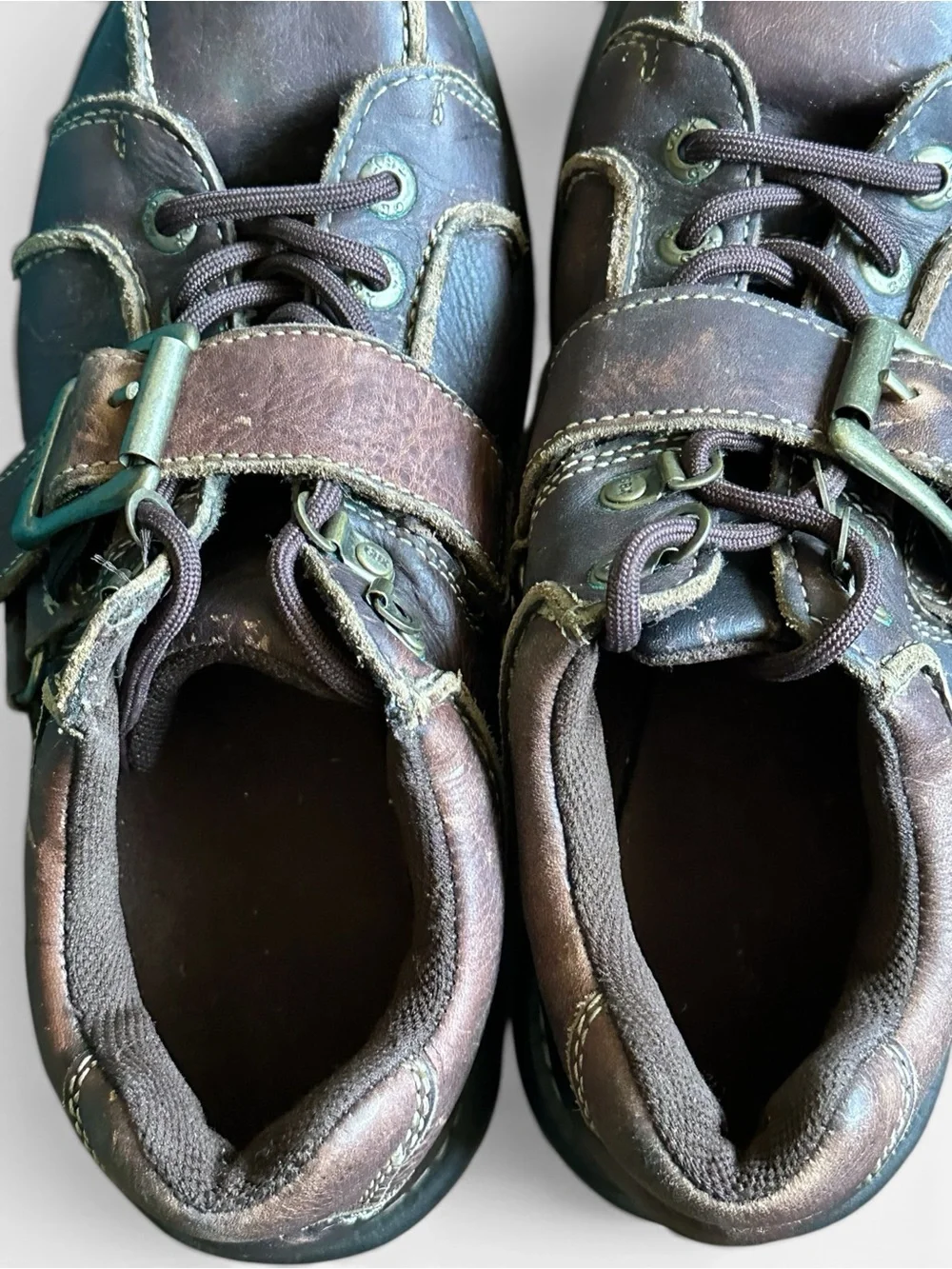 Vintage GBX Men’s Shoes Size 10 Chunky Oxford With Monk Strap Brown Leather 1990